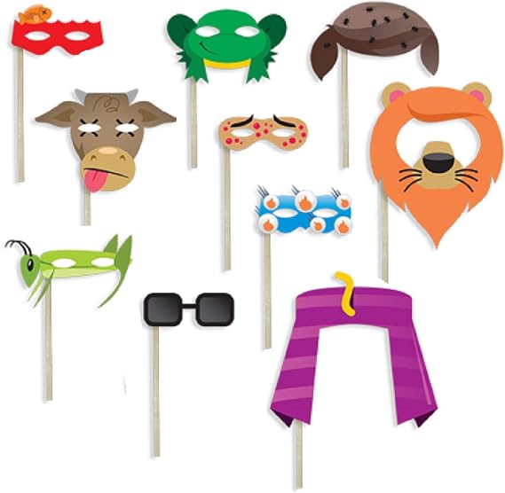Passover 10 Plagues of Egypt Photobooth Prop Masks for Pesach Seder