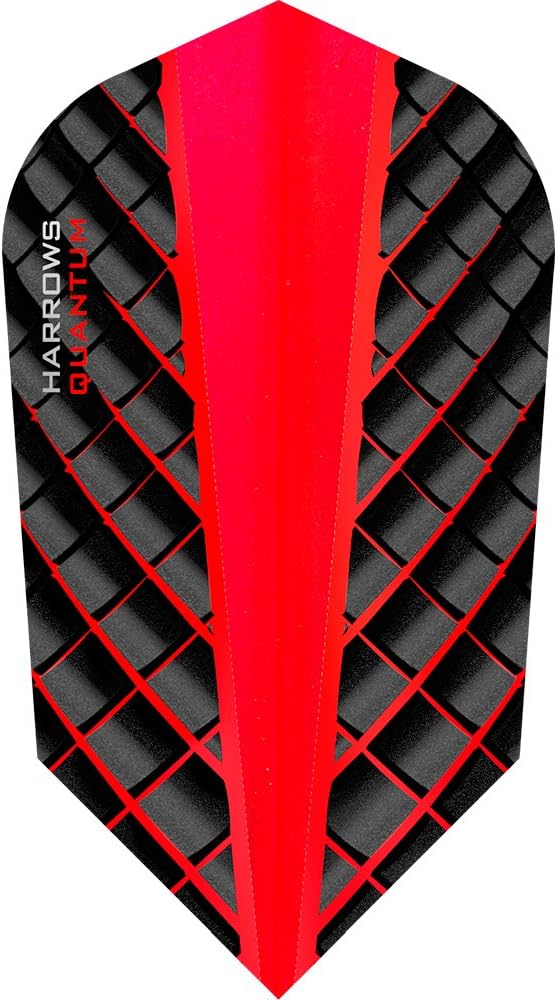 Harrows Quantum Dart Flights - 100 Micron - Slim - 3D Effect - 1 Set (3) (Red)