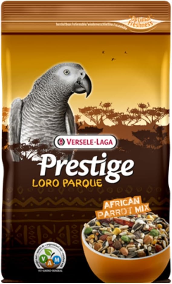 Versele-Laga Prestige Parrot-Parque African Parrot Mix | 1 kg | Seed Mix for African Parrots | with VAM extruded granules | Vitamins and minerals