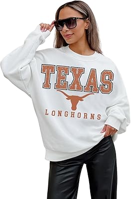 Texas Longhorns Game Day Freestyle Premium Fleece Drop Shoulder Long Sleeve Crewneck Graphic Pullover