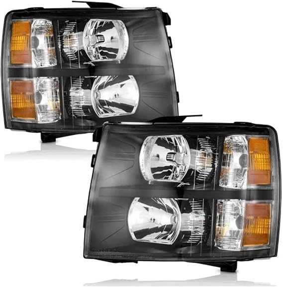 Headlight assembly For Chevrolet For Silverado 2007 2008 2009 2010 2011 2012 2013 Without Lamp 1 Pair 2X Headlight Head Light