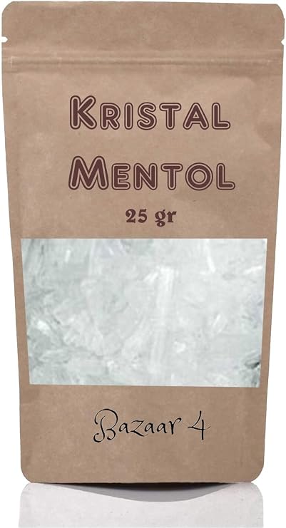 Bazaar 4 Kristal Mentol 1. Kalite 25 Gr Menthol ( Sauna, Hamam, Buhar Banyosu )