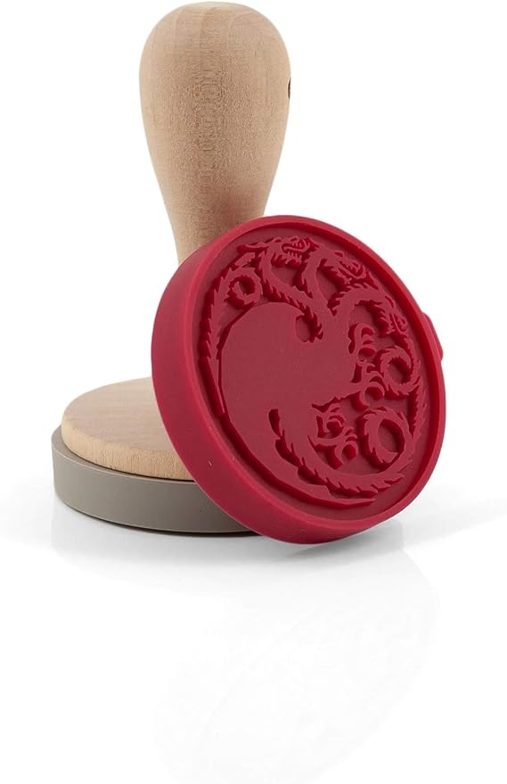 Game Of Thrones Silicone Cookie Stamps | House Stark Dire Wolf & House Targaryen Dragon Emblems | Interchangeable Set Of 2