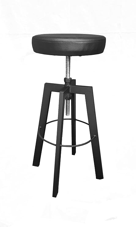 Presto Bar Chair Bar Stool Black Leather Seat Black