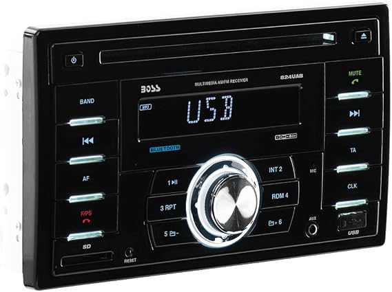 BOSS Audio Systems 824UAB Double-DIN CD MP3 Player Receiver, Bluetooth, Wireless Remote