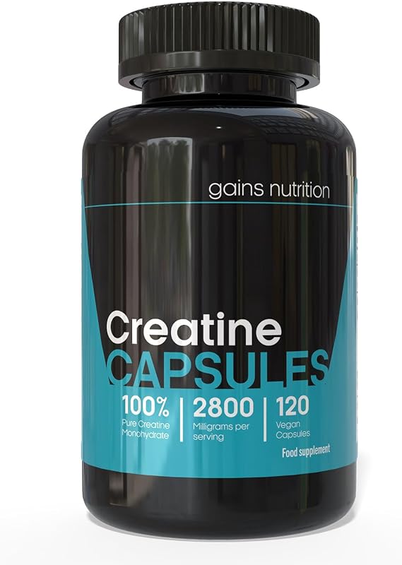 GN Creatine Capsules | 120 Creatine Monohydrate Capsules for Men & Women | High Strength Creatine - 2800mg Creatine Monohydrate Per Serving | Non-GMO, Gluten & Filler Free