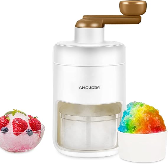 AHOUGER Ice Shaver Machine, 2023 Premium Portable Shaved Ice Snow Cone Machine with Free Ice Cube Trays - Enjoy Ice Anywhere, BPA-Free