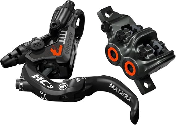 Magura USA MT7 HC3 Disc Brakes Black/Orange, Left and Right | Bicycle, Disc, Brake Set