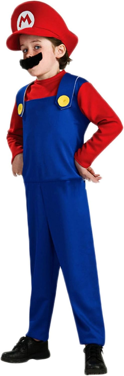 slhiewaly Super Brothers Costume For Kids Halloween Cosplay Jumpsuits