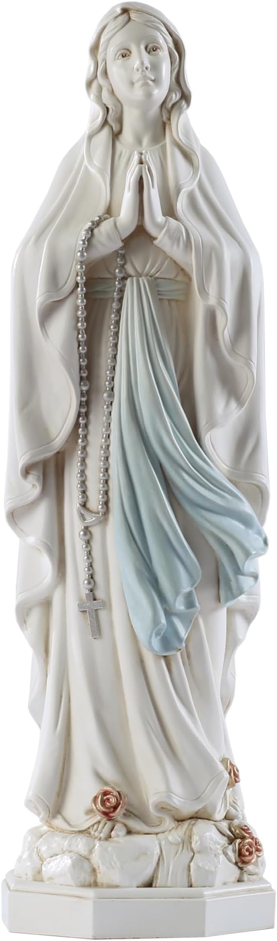 Grace4Joy Our Lady of Lourdes Statue, 12 Inches Mother Mary Statue Outdoor Garden Decor, Hand Painted Lourdes Virgin Mary Sculpture Catholic Gifts for Mom, Grandmother