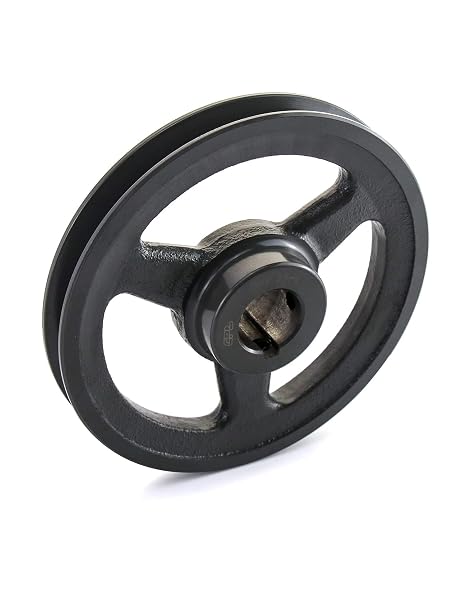 QWORK AK611 Single Groove V-Belt Sheave, 5.95" OD 1" Fixed Bore, Cast Iron Web Pulley for 4L A AX Belts, Heavy Duty Replacement for HVAC Units Agricultural Equipment & Shop Motors