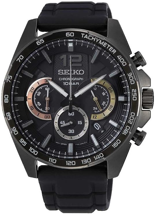 Seiko Men's Watch Quartz Stainless Steel Silicone Band