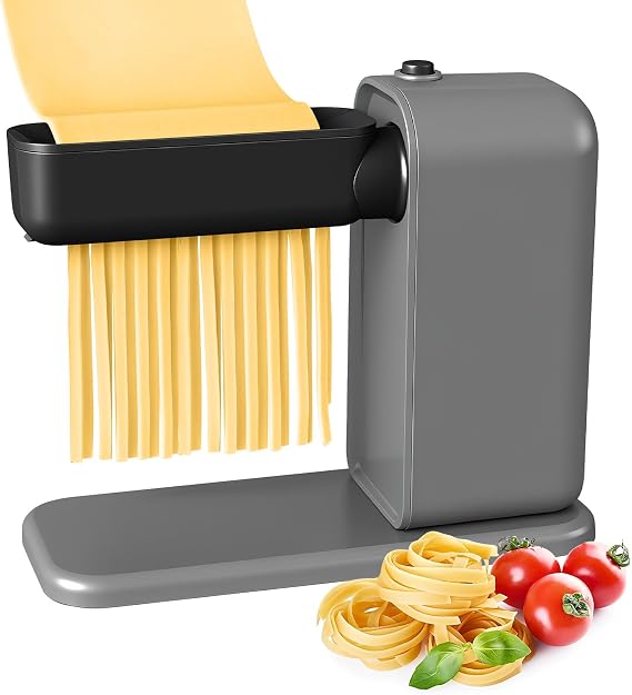 Electric Pasta Maker, Roller & 2 Cutters Pasta Maker Machine, Gray