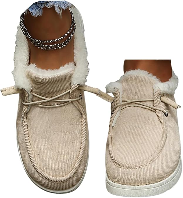 Winter Boots For Women Fashion Snow Boots Warm Fur Lined Comfortable Slip On Ankle Booties Thickening Loafers Shoes