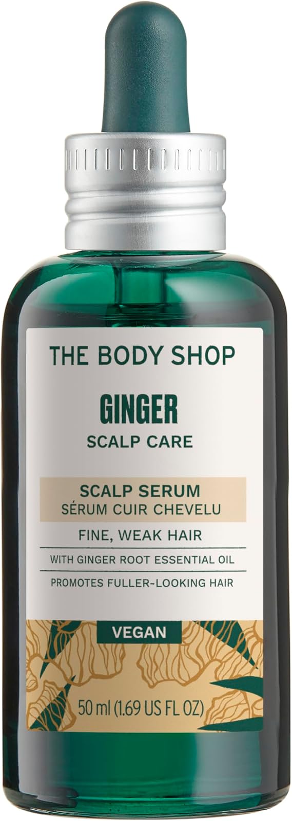 The Body Shop Ginger Scalp Serum (1x 50ml), Hair Serum for Fine Weak Hair and Dry Flaky Scalp, Fast-Absorbing, Non-Oily Vegan Haircare, Reduces the Appearance of Flakes and Soothes Dryness | Hair Serum for Fine Weak Hair and Dry Flaky Scalp, Fast-Absorbing, Non-Oily