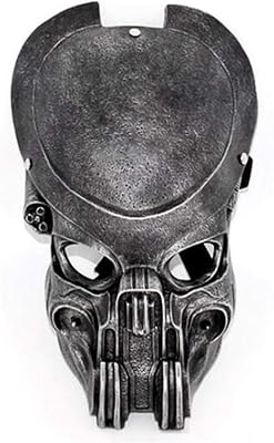 Resin Predator Mask Replica Halloween Masquerade Party Costume Horror Alien War Cosplay Mask New Version Ancient silver