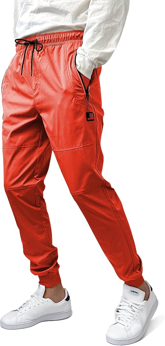 Southpole Mens Men's Quick-Dry Water Resistant Nylon Track Jogger Pants W/Zipped Pockets