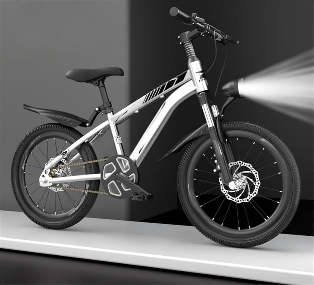 Children's Mountain Bike, Medium and Large Size for Boys and Girls, Suitable for 4-8-14 Years, Single Speed Front Shock Absorption, 20 Inch, Silver Gray Parallel Import