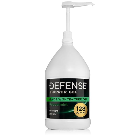 Defense Soap Peppermint Tea Tree Body Wash Shower Gel 1 Gallon (128 Fl Oz) | Organic Tea Tree Oil & Eucalyptus | Wrestling, BJJ & Gym Soap for Athletes