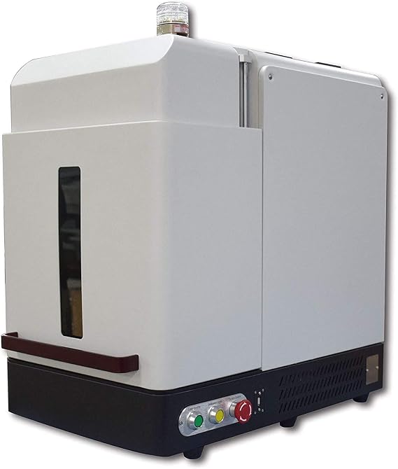 50W Enclosure Type JPT Fiber Laser Marking Machine Fiber Laser Engraver Laser Marker 150150mm Lens and D69 Rotary Axis