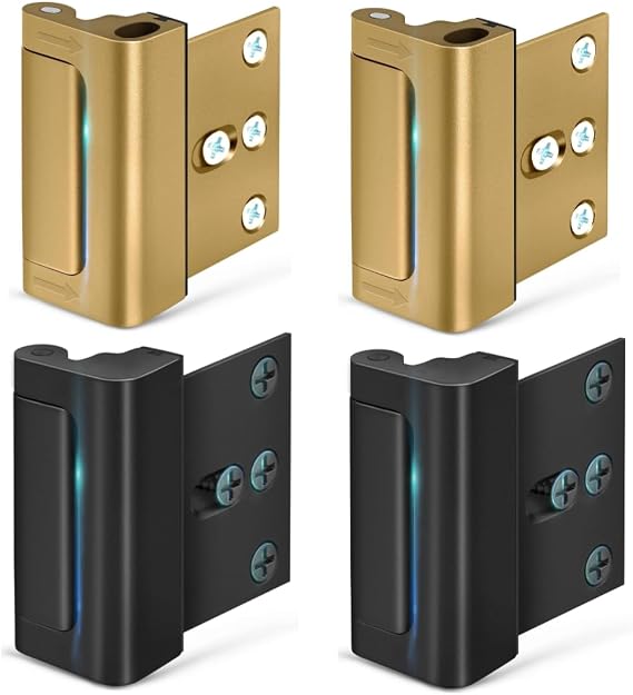 Buy Two and Save More,Home Security Door Reinforcement Lock: Metal Door Locks for Front Door and Reinforcement Lock Door Locks for Kids Safety Flip Door Lock Latch Childproof Night Lock Door