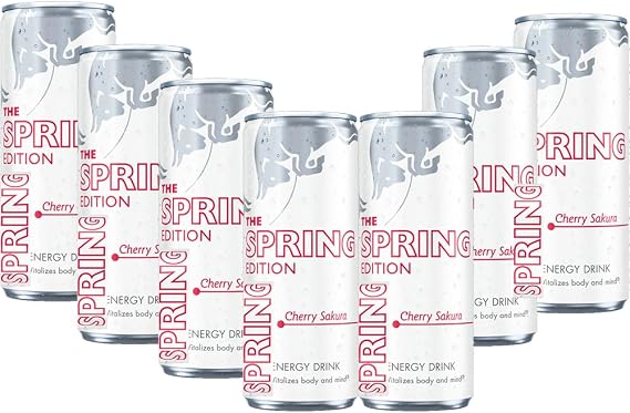 Spring Edition Cherry Energy Drink Cans 473ml - Fruity Cherry Twist Refreshing Drink Can - rebl (8 x Cans)