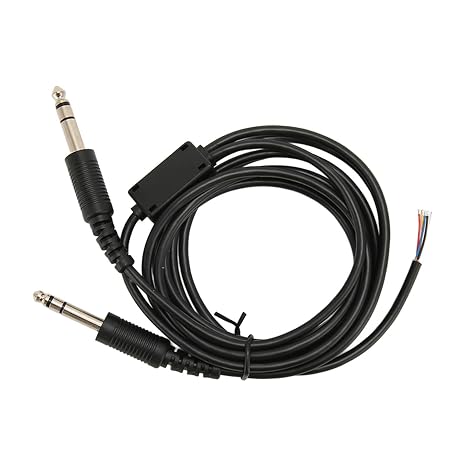 Aviation Headset Replacement Cable with 2M Length, Dual GA Plug, Premium PVC Material, for David Clark AVCOMM Pilot Headset, Ideal DIY Cable