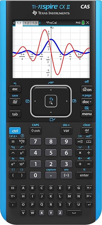 Texas Instruments TI-Nspire CX II CAS Color Graphing Calculator with Student Software PC/Mac | Powerful Computer Algebraic System Computer software included
