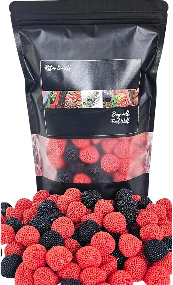 Crunchy Blackberry and Raspberry Sweets - 500g bag small Blackberries and Raspberries Bobbly Sweets by skvdntrade8 (Blackberry and Raspberry, 500g)