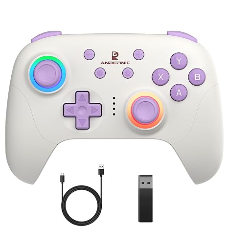 GiipGoop RG P01 Wireless Gaming Controller RG P01 Controllers Gamepad for PC Plug and Play Gaming Gamepad with Hall Effect/Triggers Joystick rg p01 Game Controller Switch/PC/Steam/Android/IOS(White)