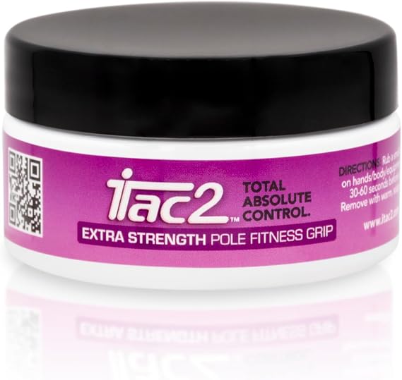 iTac2 Extra Strength Pole Grip (45g / 1.58oz) Long-Lasting Beeswax Grip Aid for Pole Dancing, Aerial Silks, Fitness & Sports Natural, Waterproof, Anti-Slip Formula for Dry Hands