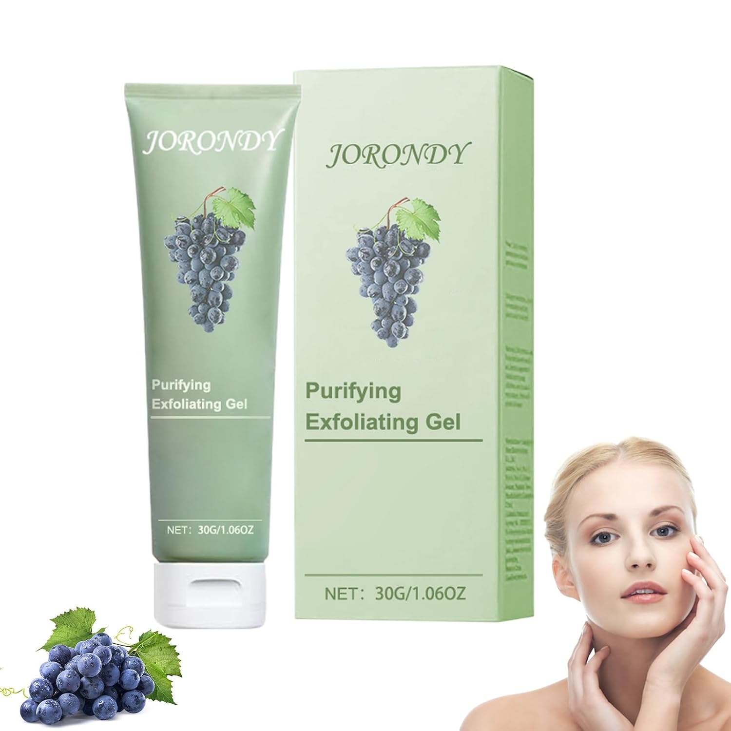 JORONDY Cabernet Sauvignon Extract Purifying Exfoliating Gel, Purifying Exfoliating Gel, JORONDY Exfoliating Scrub, Moisturizing Cleanses Skin Give,Deep Cleansing Face for Various Skin Types 1 Pack