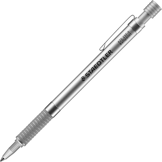 Staedtler Oil Based Ballpoint Pen, Silver Series, 0.03 inches 0.8 mm, 1 Piece 425 25F-9