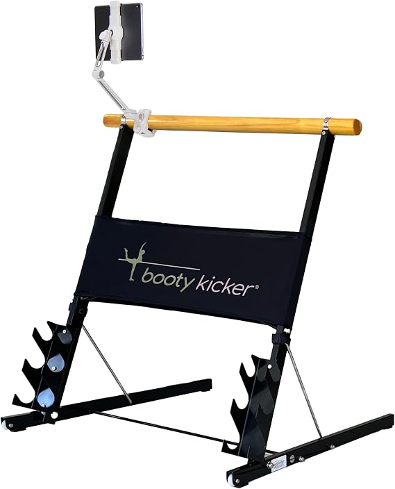 Booty Kicker Black Folding Portable Barre + Tablet/Phone Holder
