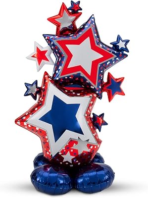 Anagram 42851 Patriot Star Cluster Airloonz Foil Mylar Party Balloon, 59, Multicolor, Pack of 1