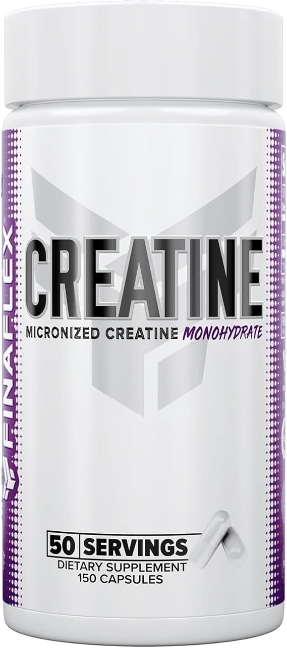 FINAFLEX Pure CREATINE - 150 Capsules - Promotes Muscular Strength, Size & Performance - 100% Pure, Micronized Creatine Monohydrate - 50 Servings