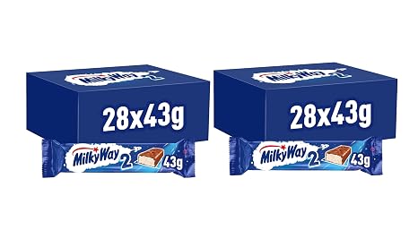 Milky Way Chocolate Bars Milk Cream 56 Double Bars in a Box (28 x 43g)