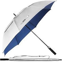 68/62/54 Inch UPF50+ Sun Umbrella UV Protection UV Umbrellas for Sun Protections Windproof Large Golf Umbrella Auto Open and Vented Double Canopy Umbrellas for Sun and Rain