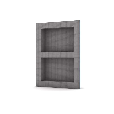 Wedi US3000007 Waterproof Polystyrene Building Panel Shower Niche 16"x22" | Prefabricated Durable Vapor-Resistant Panel with Adjustable Removable Shower Shelf for Tiled Shower Surrounds