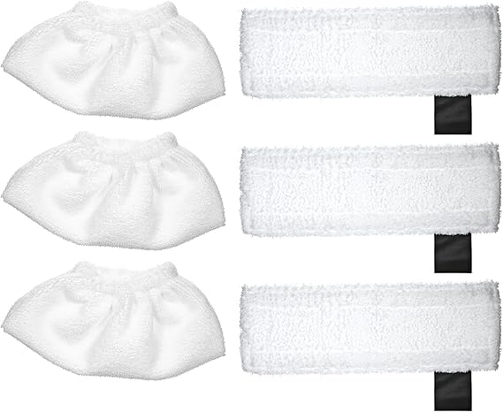 Karcher SC2 SC3 SC4 SC5 Easyfix Steam Cleaning Machine Compatible Replacement Mop Set (3 Handpieces + 3 Floor apparatus spare mop cloth)