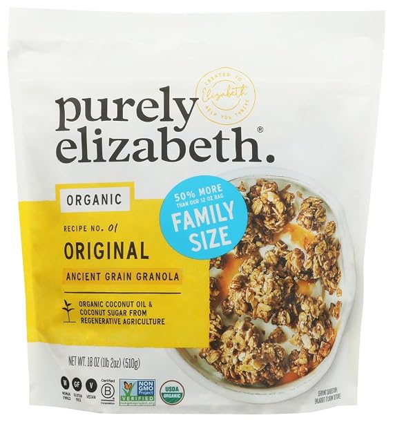 Purely Elizabeth, Granola Ancient Grain Original Value Size Organic, 18 Ounce