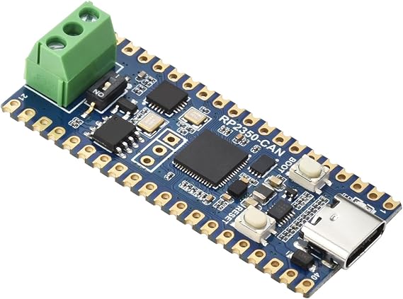RP2350 CAN Development Board Based on Rasp Pi RP2350 Dual-core & Dual-Architecture Microcontroller Chip, Onboard XL2515 CAN Controller, Compatible with Raspberry Pi Pico Modules