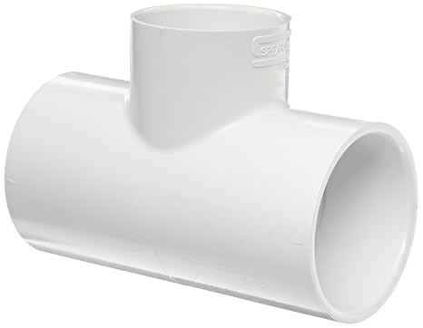 Spears 401 Series PVC Pipe Fitting, Tee, Schedule 40, White, 3/4" x 1/2" Socket (Pack of 10)