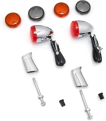 Bullet Turn Signal Rear bulb Indicator Lamps Brake running Lights For Harley Sportster XL883 XL1200 1992-up rear lighting Chromed