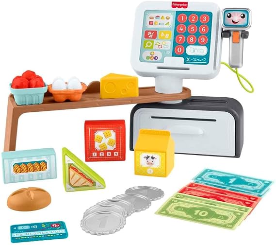 Fisher-Price Have Fun and Learn Market Vault game set, JGW99, featuring 20 tracks for children aged 2 and over walking, with support for multiple languages