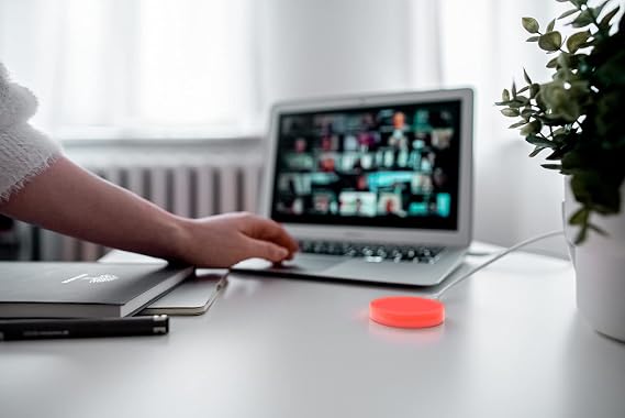 Mute Button for Microphone Physical Mute Button for Zoom, Google Meet, Teams Mute and Unmute Using USB-C Button Works with All Tools Muting Mic Computer-Wide