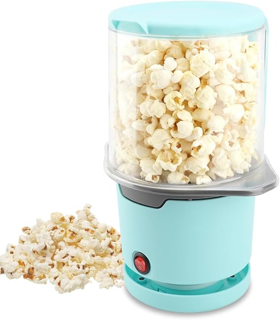 Joyzan Hot Air Popcorn Popper, Portion Corn Kernels Maker Popcorn Machine | Electric Melts Butter 98% High Popping Rate Fast Making No Oil 2.5 Quarts Serving Bowl Lid Home Party Kids Movie Night Family