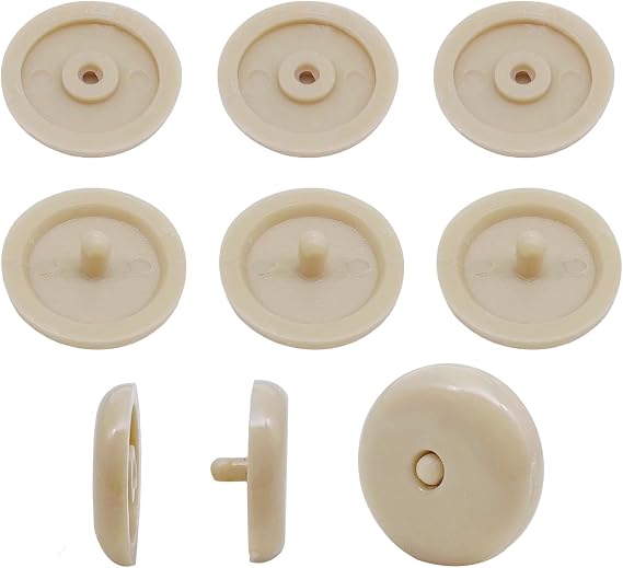5 Sets Universal Fit Safety Belt Stopper Kit, Plastic Snap-on Safety Belt Button Stop, Safety Belt Buckle Stopper Button Prevent Safety Belt Clip Buckle from Sliding Down, Beige