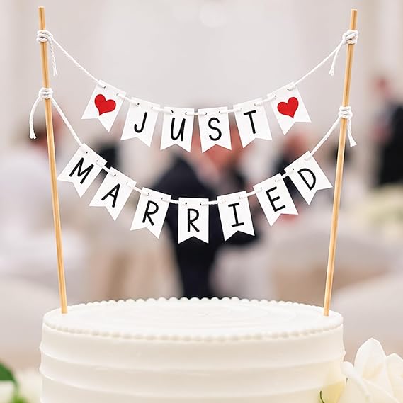 Just Married Cake Topper Wedding Decoration