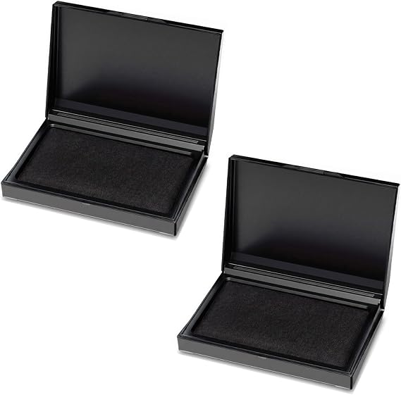 2 PCS Ink Pads for Stamping, Black Water-Based Rubber Stamp Pads,Durable and Non-Toxic,10.5x7.5cm,Document-Proof,Ideal for Home,Office, Crafting, Card Making,Scrapbooking,DIY Projects, Creative Use